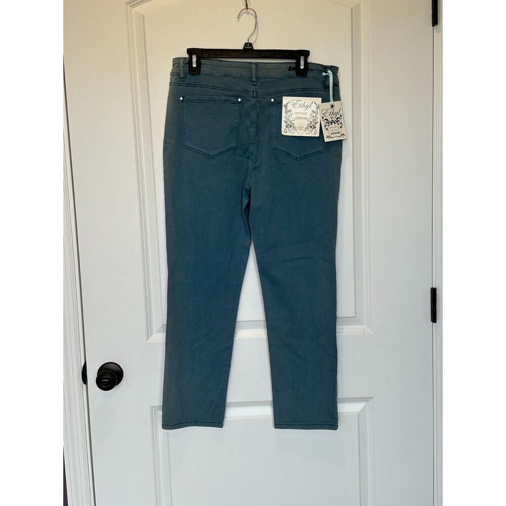 NWT Ethyl Denim Teal Classic Fit Jeans Size 12